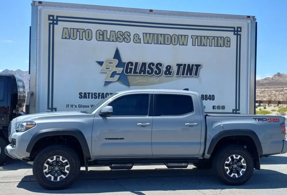 Window tint on a Toyota Tacoma truck